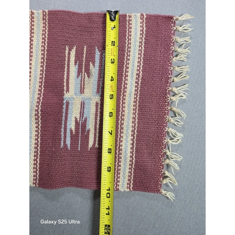 Vintage Chimayo Southwest Mat Runner 10x10 Aztec‎